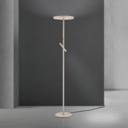 ORION Teide LED floor lamp, khaki, metal, reading lamp, dimmer