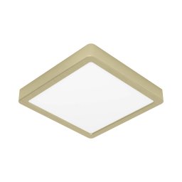 EGLO Surface-mounted LED panel Fueva 5 IP20 830 brass 21x21cm