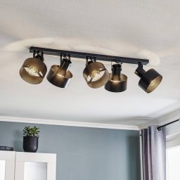 SIGMA Rif 5 ceiling light, 5-bulb, black