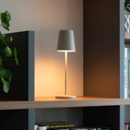 SLV LED rechargeable lamp Vinolina Two, white, aluminium, Ø 11 cm, IP65