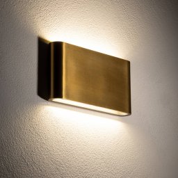 Nowodvorski Lighting LED wall light Semi M, aluminium, gold, length 17.5 cm