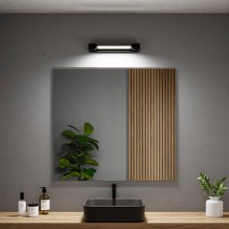 Paulmann LED wall light Lucille, black, 40 cm IP44 dimmable