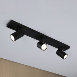 Paulmann ceiling spotlight Zyli black length 60 cm 2-bulb IP44