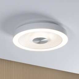 Paulmann LED ceiling lamp Volea, white/silver Ø 32 cm IP44 dimmable