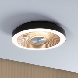 Paulmann LED ceiling lamp Volea black/gold Ø 32 cm IP44 dimmable
