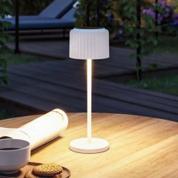 Paulmann LED solar table lamp Else, white, IP44, dimmable