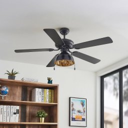 Lucande ceiling fan with light Shamoian, quiet, Ø 130 cm