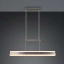 Trio Lighting Arcola LED hanging light, nickel-coloured, 152 cm, CCT touch dimmer