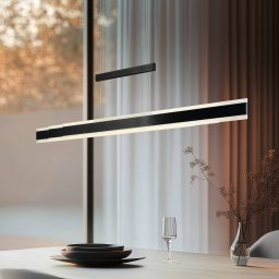 Trio Lighting Arcola black LED hanging light, length 152 cm, touch dimmer, CCT