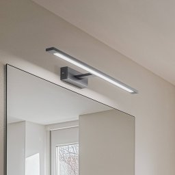 TK Lighting Gallery LED wall light, black, metal, width 62 cm, IP44