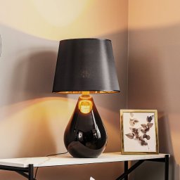 TK Lighting Lacrima table lamp, black/gold