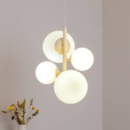 ALDEX Dione pendant light, opal/cream, 4-bulb