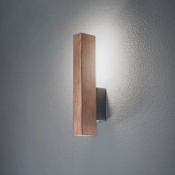 TK Lighting Teo LED wall lamp in wood, walnut, 31 cm, 3000 K