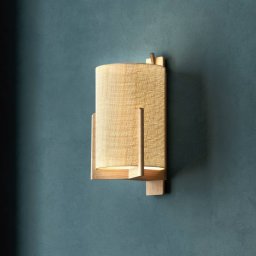 Carpyen Greta wall light, oak and natural fibre