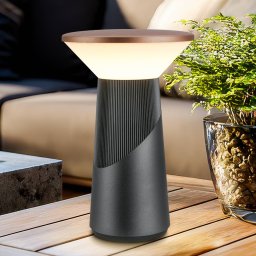 Briloner Pilia LED rechargeable table lamp, bronze/anthracite, height 24 cm, IP44