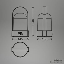 Briloner ASA BIG LED rechargeable table lamp, anthracite/brown Height 24 cm IP44