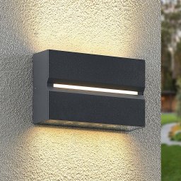 Prios Itarion LED outdoor wall lamp, clear lampshade