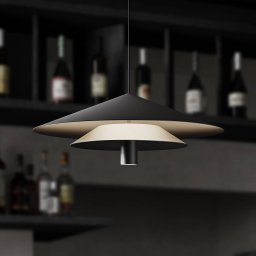 Karman LED pendant light ASSO, black, metal, Ø 42 cm