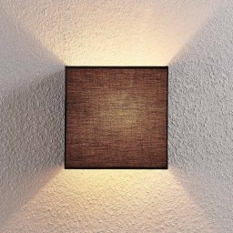 Lindby Fabric wall lamp Adea, 25 cm, square, black