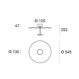 Linea Light Stilo_S LED ceiling light, white, Ø 55 cm