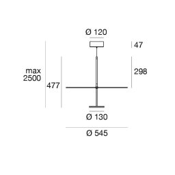 Linea Light Stilo_P LED pendant light, white, Ø 55 cm, IP40