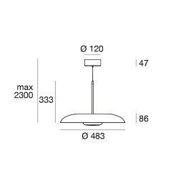 Linea Light LED hanging light Basin_P, black, metal, Ø 49 cm, IP40