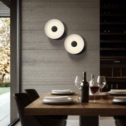 Linea Light LED ceiling lamp Basin_P, black, metal, Ø 48 cm