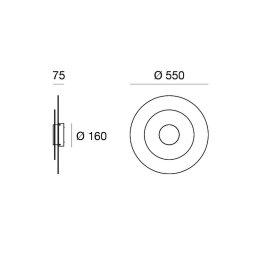 Linea Light LED wall light Joint_W, round, Ø 55 cm, white, metal
