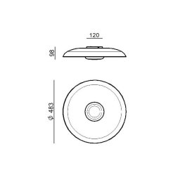 Linea Light LED ceiling lamp Basin_P, white, metal, Ø 48 cm