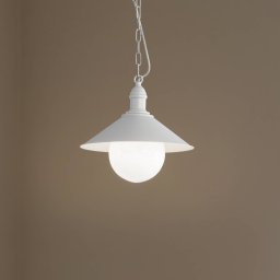 Argon Enduro outdoor hanging light, white, steel, glass, IP44, E27