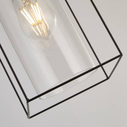 Searchlight Vesperon pendant light, transparent, glass, 1-bulb, 15 cm