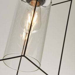 Searchlight Vesperon pendant light, transparent, glass, 3-bulb, 75 cm