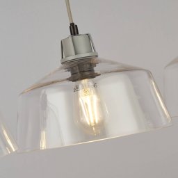 Searchlight Thaloria pendant light, transparent, glass, 3-bulb, 80 cm