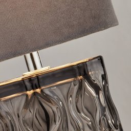 Searchlight Nyssa table lamp, grey, textile/metal, 28 cm, E27