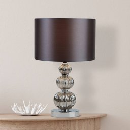 Searchlight Joore table lamp, grey, textile, 25 cm, E14