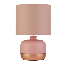 Searchlight Tamsin table lamp, pink, metal/textile, height 27 cm, E14