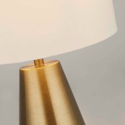 Searchlight Laynie table lamp, brass/beige, metal/textile, 24 cm, E14