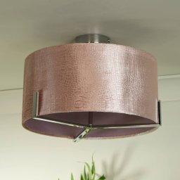 Searchlight Kyran ceiling light, red, metal, velvet, Ø 40 cm, E27