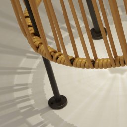 Searchlight Livay solar LED floor lamp, ochre, rattan, 68 cm, IP44