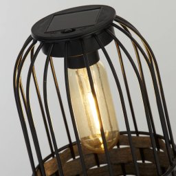 Searchlight Solar LED patio light Tahoa, 26 cm, grey, rattan, IP44