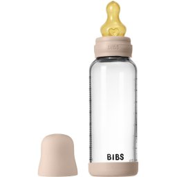 BIBS Baby Glass Bottle Round Latex anti-colic bottle Blush 240 ml