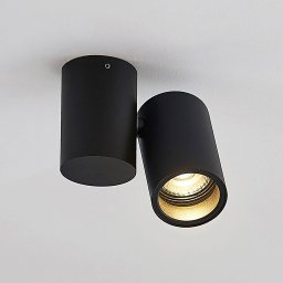 Arcchio Gesina ceiling lamp, 1-bulb, black, aluminium, 11.6 cm