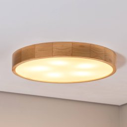 TEMAR LIGHTING Cleo ceiling light, Ø 57.5cm, 5-bulb, pine wood, E27
