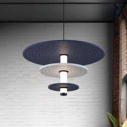 Viokef Azul LED hanging light, height 31 cm, blue/grey/black, felt