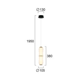 Viokef Dereck LED hanging light, white/bronze, Ø 10 cm, glass