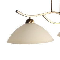 Steinhauer Anthea pendant light, 2-bulb, bronze, metal, glass, E27
