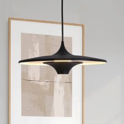 Viokef Rene LED hanging light, black, Ø 42 cm, metal