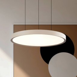 Viokef Denver LED hanging light, Ø 49 cm, beige, metal