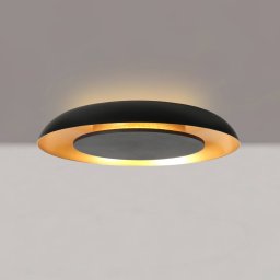 Steinhauer Golden Veil LED ceiling light, black/gold, dimmable, metal