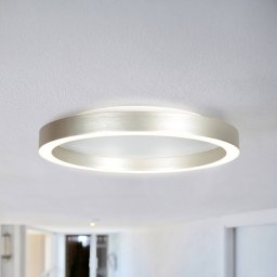 Steinhauer Ringlux LED ceiling lamp, steel grey, Ø 40 cm, metal, 2,700 K